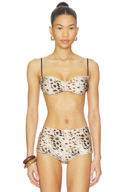 Frankies Bikinis - X Jennie Magnolia Women's Unpadded Back Tie Bikini Top Brown