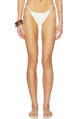Frankies Bikinis - X Jennie Women's Self Tie Crochet Bikini Bottom Ivory