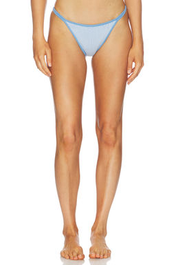 Frankies Bikinis - Tide Women's Knit Detail Brazilian Bikini Bottom Malibu Tide
