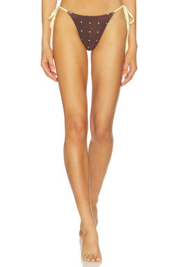Frankies Bikinis - Mackenzie Satin Women's Reversible Side Tie Bikini Bottom Honey Bug