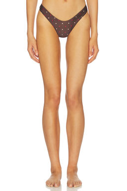 Frankies Bikinis - Full Moon Satin Women's Reversible Pull-On Bikini Bottom Brown