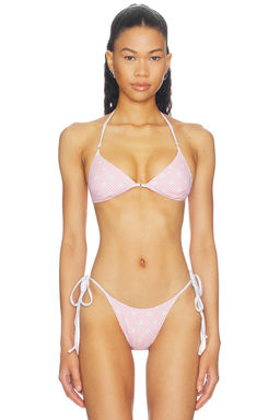 Frankies Bikinis - Amore Reversible Women's Unpadded Halter Neck Bikini Top Pink