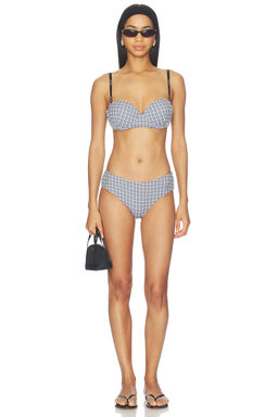 GCDS - Vichy Women's Padded Underwire Bikini Set Black & White