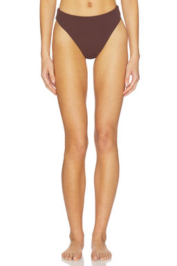 HAIGHT. - Crepe Mah Women's High-Waist Bikini Bottom Brown