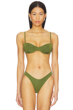 HAIGHT. - Adjustable Vintage Women's Underwire Bikini Top Olive