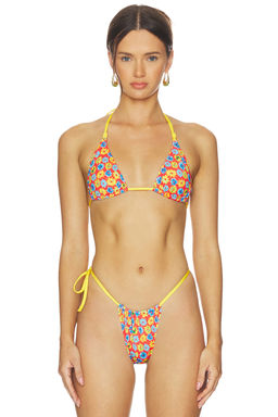 Heavy Manners - Double String Women's Unpadded Halter Neck Bikini Top Jolly Rancher