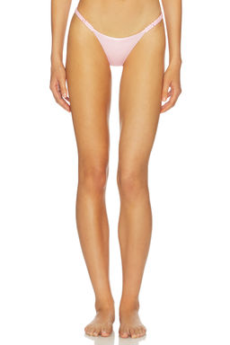 ISA BOULDER - High Weave Women's Braided Strap Bikini Bottom Pink