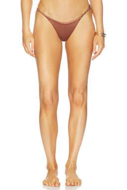 ISA BOULDER - Weavestring Women's Braided Side String Bikini Bottom Brown