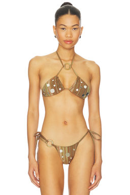 Jaded London - Stripe Mirror Women's Unpadded Halter Neck Bikini Top Multi-Color