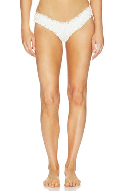 Juillet - Eyelet Women's Shirred Bikini Bottom White