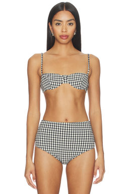 Juillet - Ingrid Women's Seersucker Underwire Bikini Top Tuxedo Plaid
