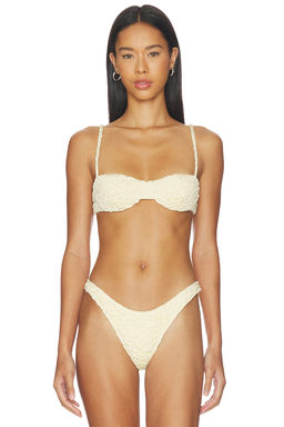Juillet - Ingrid Women's Underwired Crinkle Bikini Top Cream