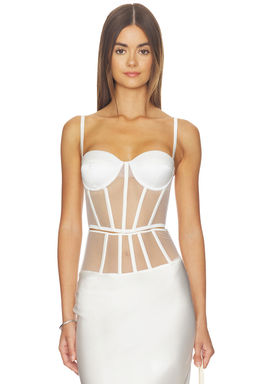 Kiki de Montparnasse - Illusion Women's Sheer Mesh Boned Bustier Ivory