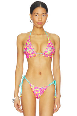 Kulani Kinis - Frill Halter Women's Unpadded Tie-Up Bikini Top Orange