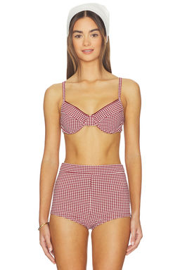 Kulani Kinis - Decorative Ditzy Women's Underwire Unpadded Bikini Top Brown