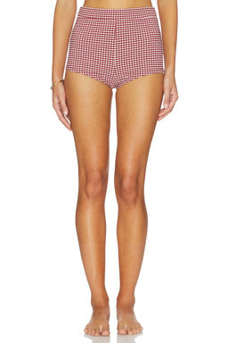 Kulani Kinis - Retro Women's High-Waist Cheeky Swim Short Brown
