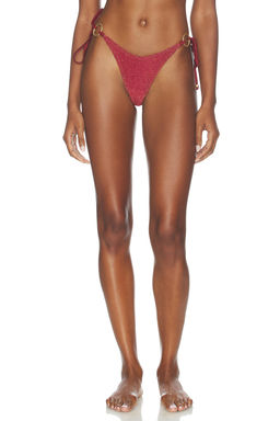 Kulani Kinis - Ring Cheeky Women's Metallic Side Tie Bikini Bottom Cinnamon