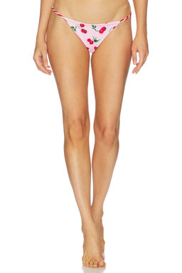 Leslie Amon - Ruby Twisted Women Cherry Print Bikini Bottom Pink