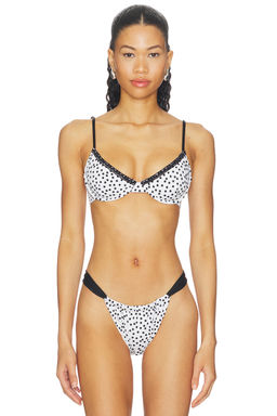 Leslie Amon - Maya Women's Underwire Tie-Up Bikini Top Black