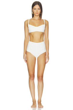Lisa Marie Fernandez - Balconette Women's Unpadded High Waist Bikini Set White