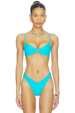 lovewave - Lenora Women's Underwire Unpadded Bikini Top Aqua