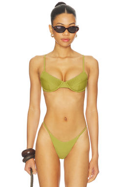 lovewave - Tate Women's Underwire Unpadded Bikini Top Moss Green
