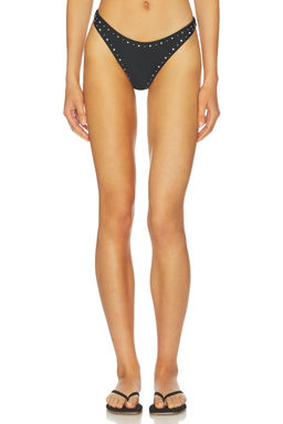 lovewave - Santorini Women's Studded Pull-On Bikini Bottom Black