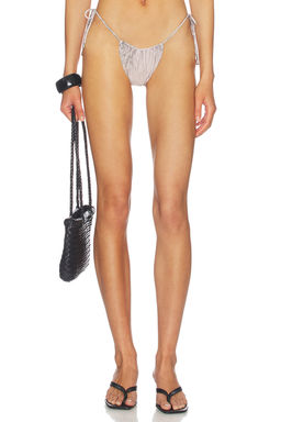 lovewave - Snake Print Women's Side Tie Bikini Bottom Sand