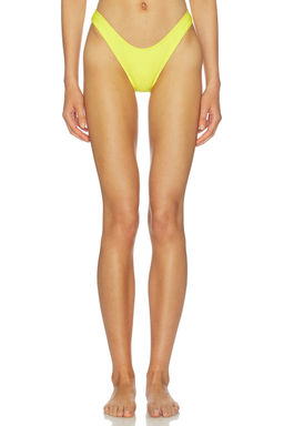 lovewave - Ryder Women's Pull-On High-Cut Bikini Bottom Lemon Yellow