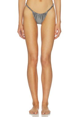 lovewave - Rowena Women's Ruched Pull-On Bikini Bottom Silver