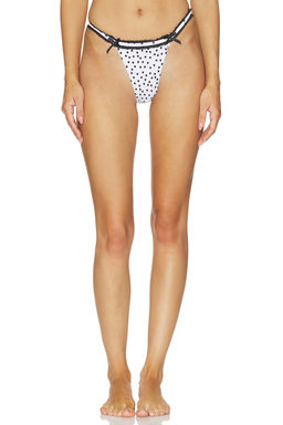 LIONESS - Azuri Women's Stretch High-Cut Bikini Bottom White
