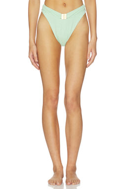 La Porte - Kate Women's Pinch Gold Hardware Bikini Bottom Misty Jade