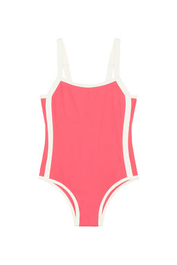 L SPACE - Little L Kids Women's Ribbed Adjustable Strap One-Piece Swimsuit Pink