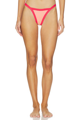 L SPACE - Mackenzie Women's Ribbed Bitsy Bikini Bottom Pink