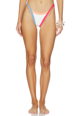 L SPACE - Mackenzie Women's Ribbed Bitsy Bikini Bottom Multi-Color