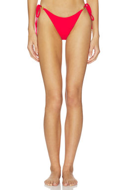 Luli Fama - High Tide Women's Seamless Ruched Back Brazilian Bikini Bottom Red