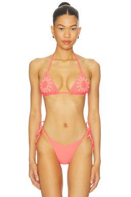 Maaji - Sunset Punch Women's Reversible Tie-Up Bikini Top Red