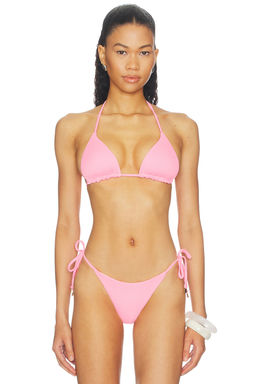Maaji - Rose Mirage Women's Reversible Padded Triangle Bikini Top Pink