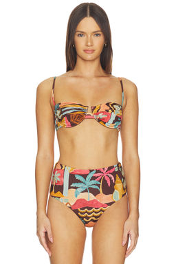MINKPINK - Isola Women's Underwire Gathered Bikini Top Cocoa Coast
