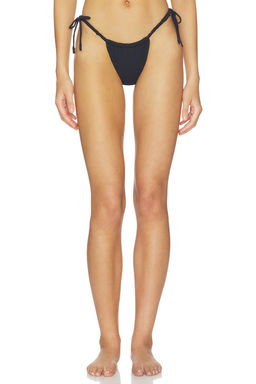 Montce - Brasil Scrunch Women's Side Tie Rib Bikini Bottom Black