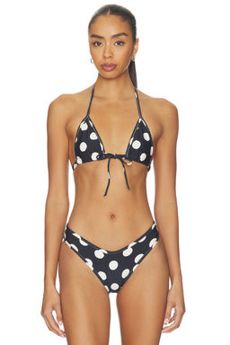 Montce - Binded Emma Women's Unpadded Tie-Up Bikini Top Polka Dot