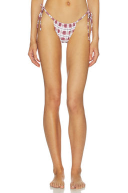 Montce - Brasil Scrunch Women's Side Tie Bikini Bottom Maroon