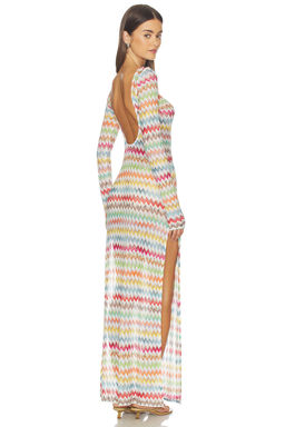 Missoni - Metallic Mesh Women's Sheer Open Back Swim Cover-Up Multi-Color