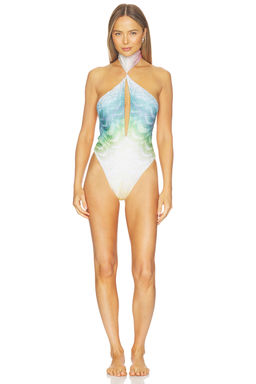 Missoni - Metallic Knit Women's Halter Neck Cut-Out One Piece Swimsuit Multicolor