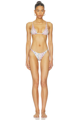 Missoni - Zigzag Knit Women's Halter Tie Bikini Set Multi-Color