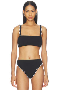 Nau Bikinis - Contour Women's Crinkled Square Neck Bikini Top Black