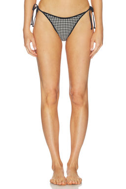 onia - Gingham Women's Side Tie Bikini Bottom Black & White