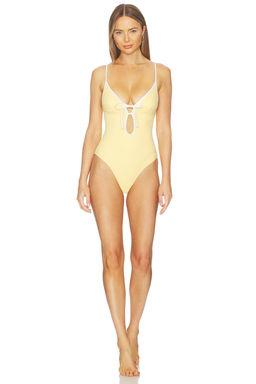 onia - Soleil Women's Tie-Up Keyhole One-Piece Swimsuit Yellow