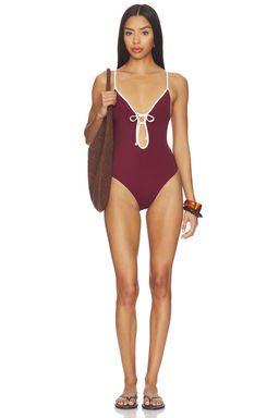 onia - Soleil Women's Tie-Up Keyhole One-Piece Swimsuit Wine