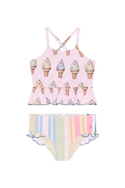 Pink Chicken - Joy Women's Printed Stretch Jersey Tankini Set Pink